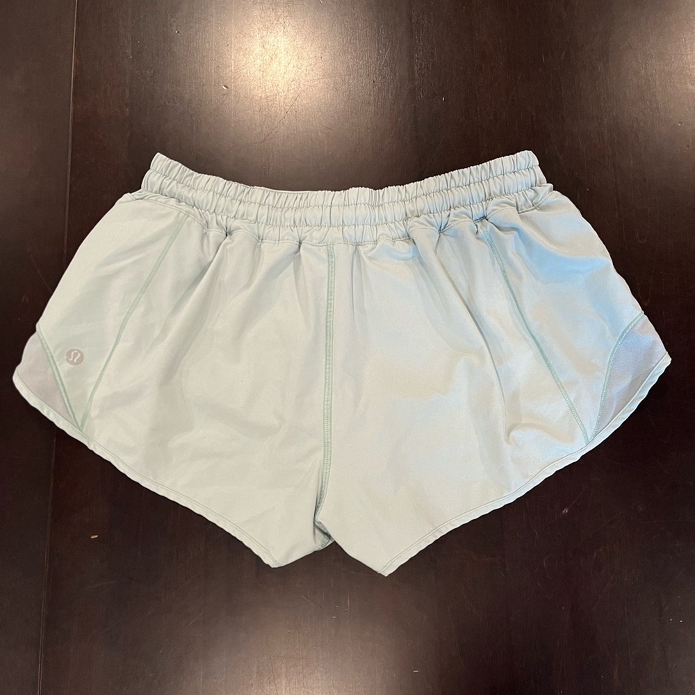 Lululemon Hotty Hot Low-Rise Lined Short 2.5", Color: Hazy Jade, Size: 8